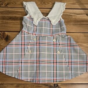 Janie and Jack Plaid Kids Dress - Red, Blue, White